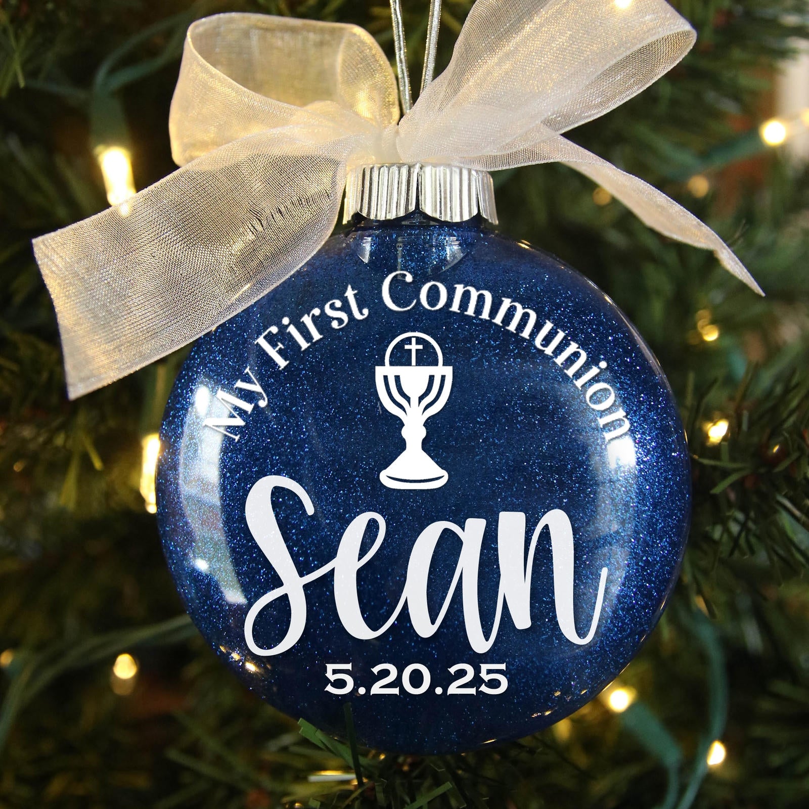 First Communion Glitter Christmas Ornament