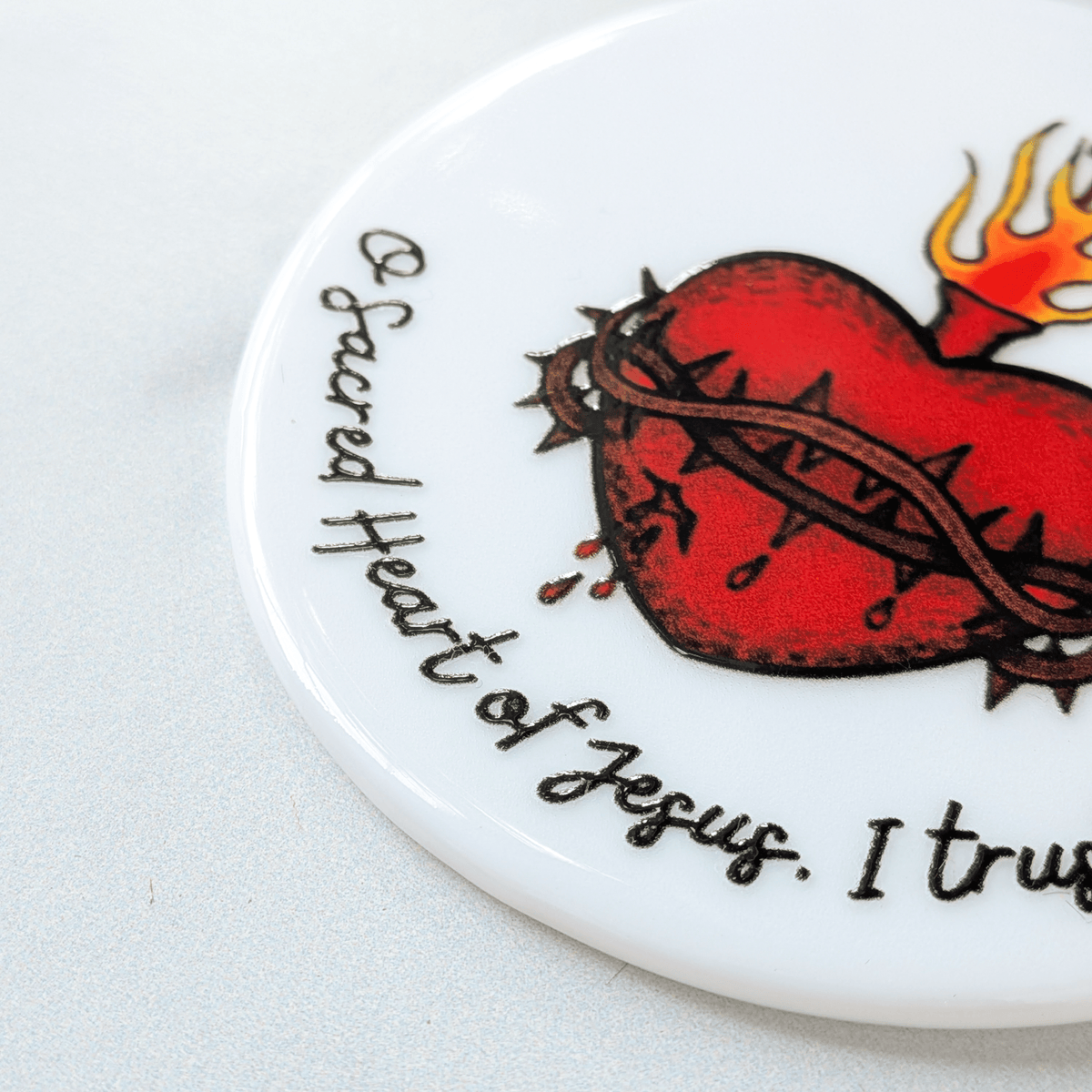 Sacred Heart of Jesus Catholic Ceramic Ornament - Firefly Wishes
