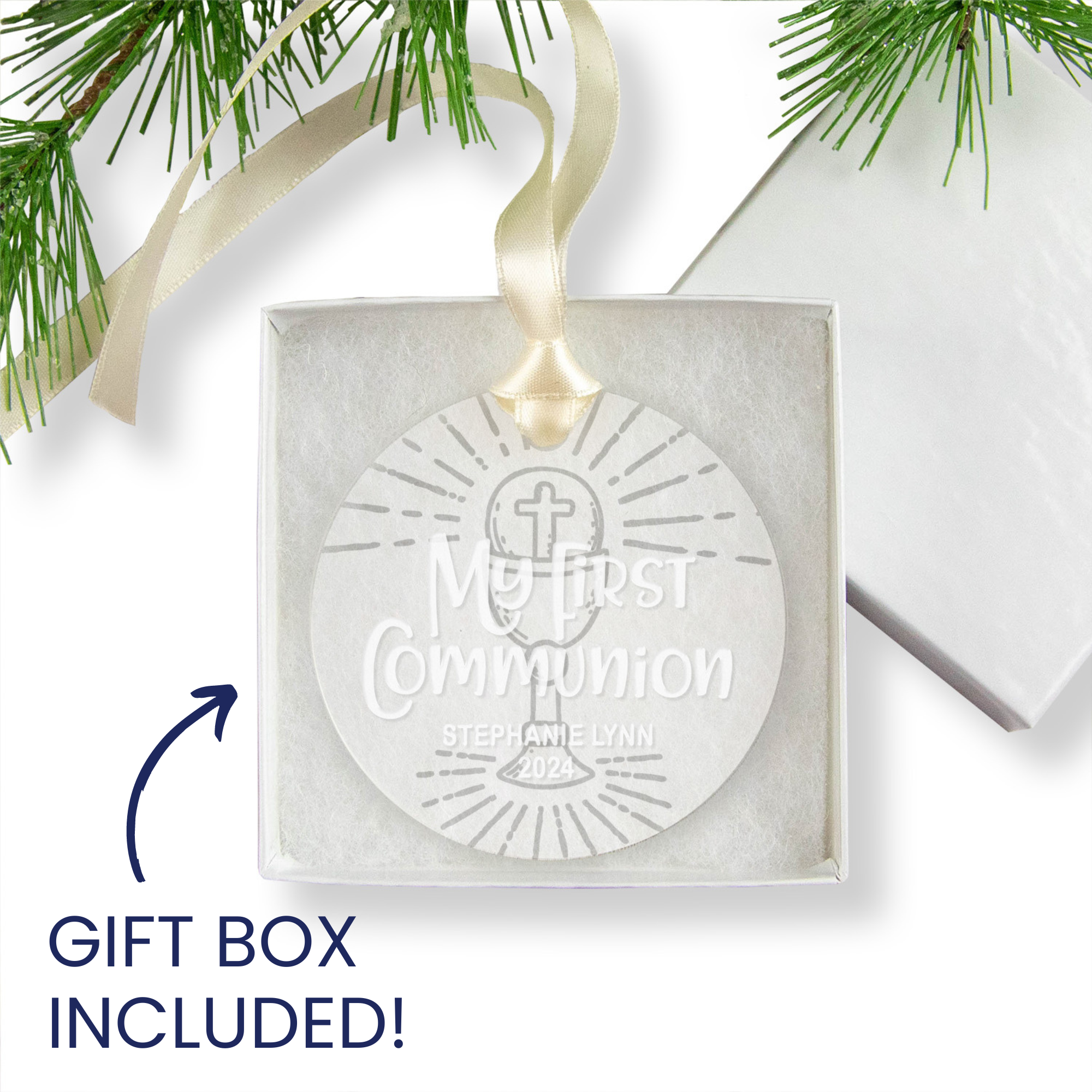 My First Communion Acrylic Christmas Ornament (Radiant Eucharist)