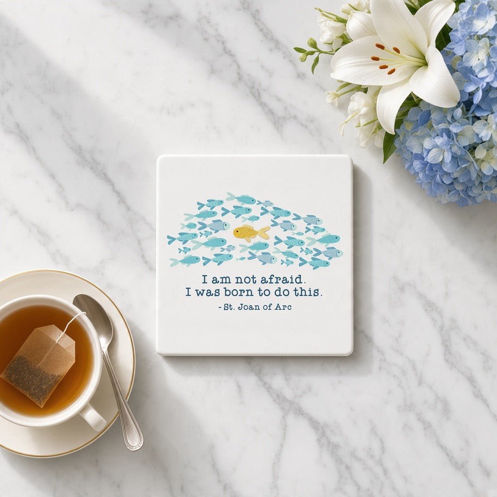 St. Joan of Arc Stone Coaster — I Was Born To Do This - Firefly Wishes