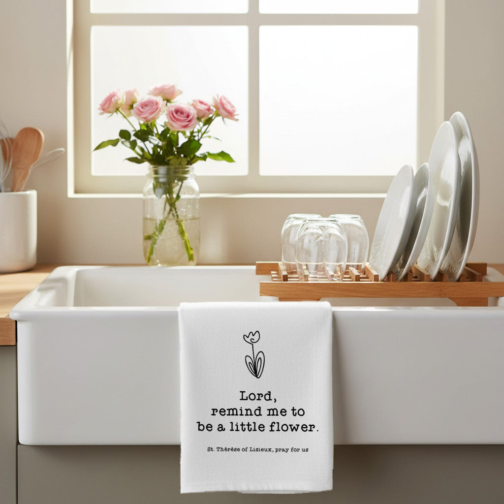 Little Flower Kitchen Towel — St. Thérèse of Lisieux