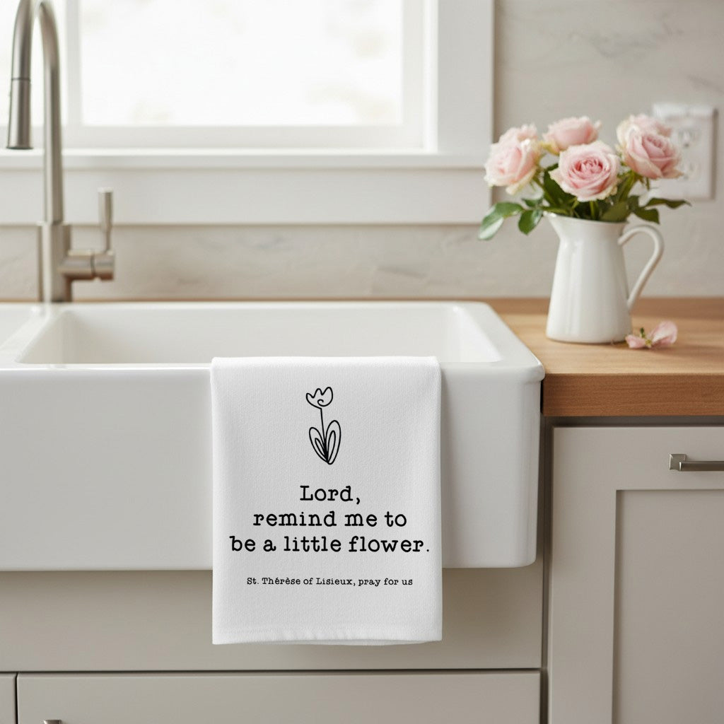 Little Flower Kitchen Towel — St. Thérèse of Lisieux
