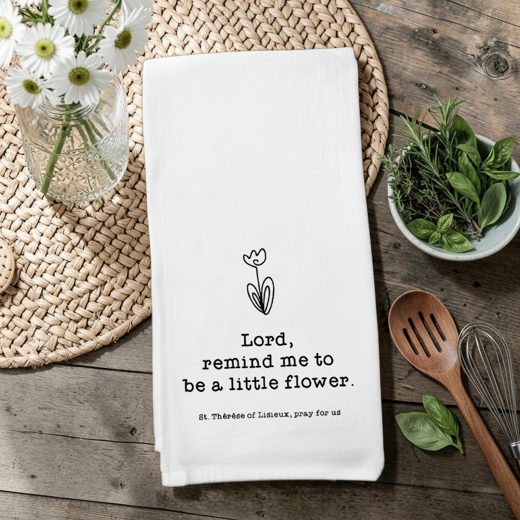 Little Flower Kitchen Towel — St. Thérèse of Lisieux