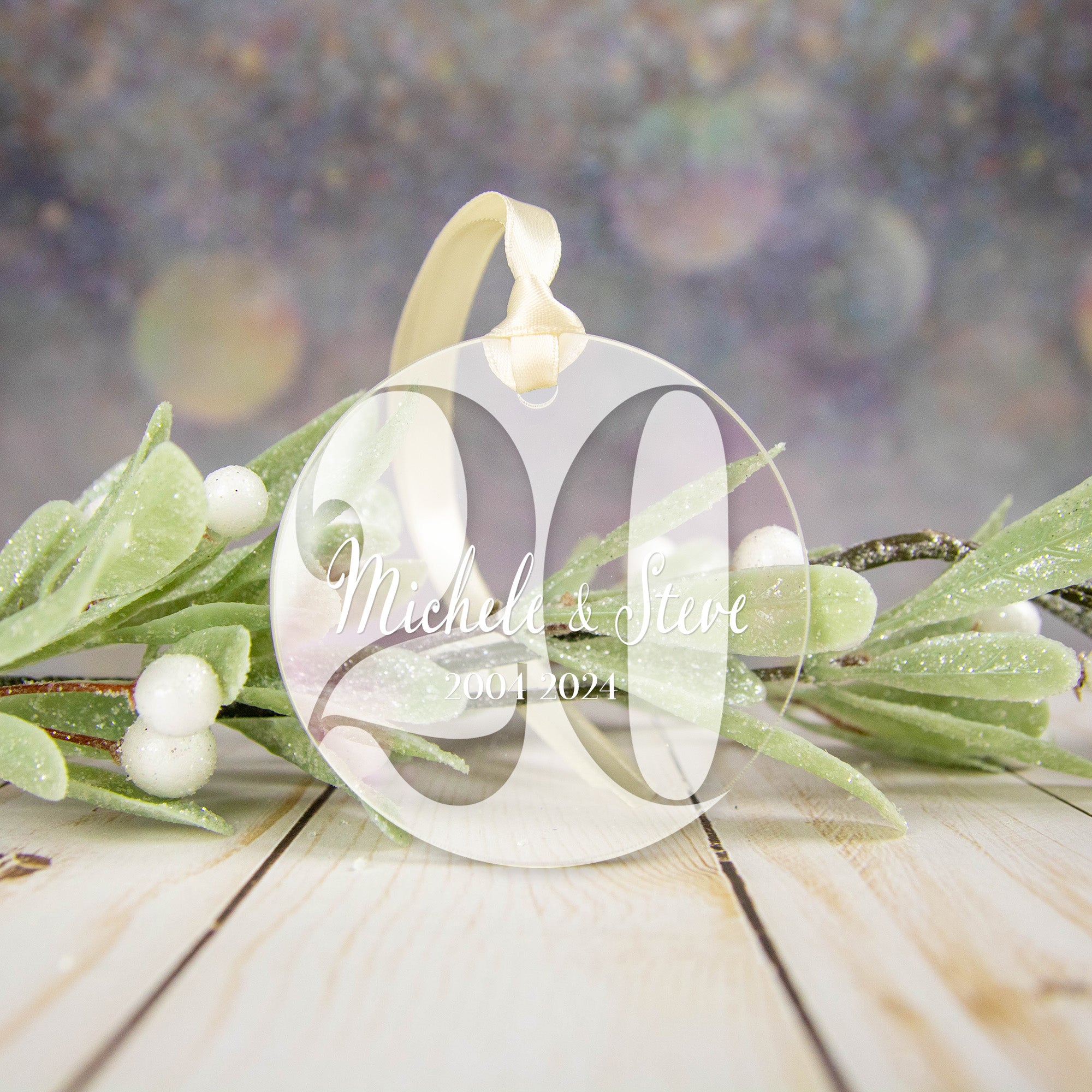 Personalized Anniversary Acrylic Ornament – Milestone Keepsake Gift