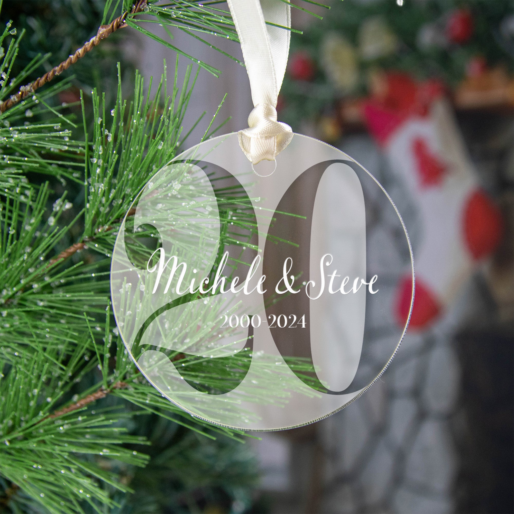 Personalized Anniversary Acrylic Ornament – Milestone Keepsake Gift