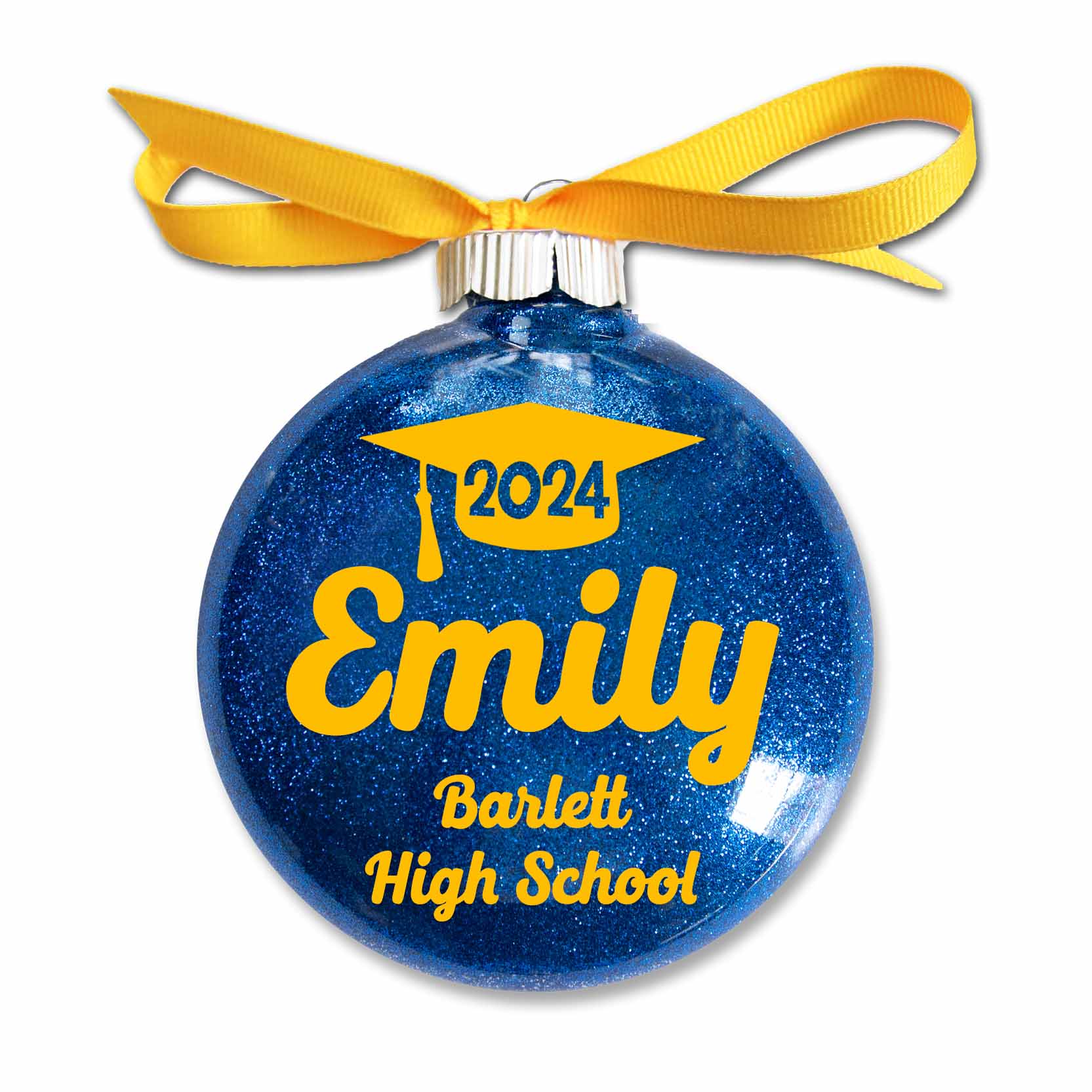 Graduation Glitter Christmas Ornament