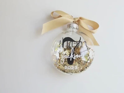 Personalized Golden Birthday Ornament - Fun Confetti Glitter Christmas Ornament - Happy Golden Birthday