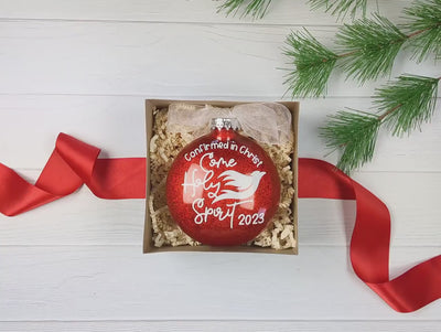 Personalized Confirmation Ornament - Come Holy Spirit - Catholic Confirmation Gift - Dated Keepsake