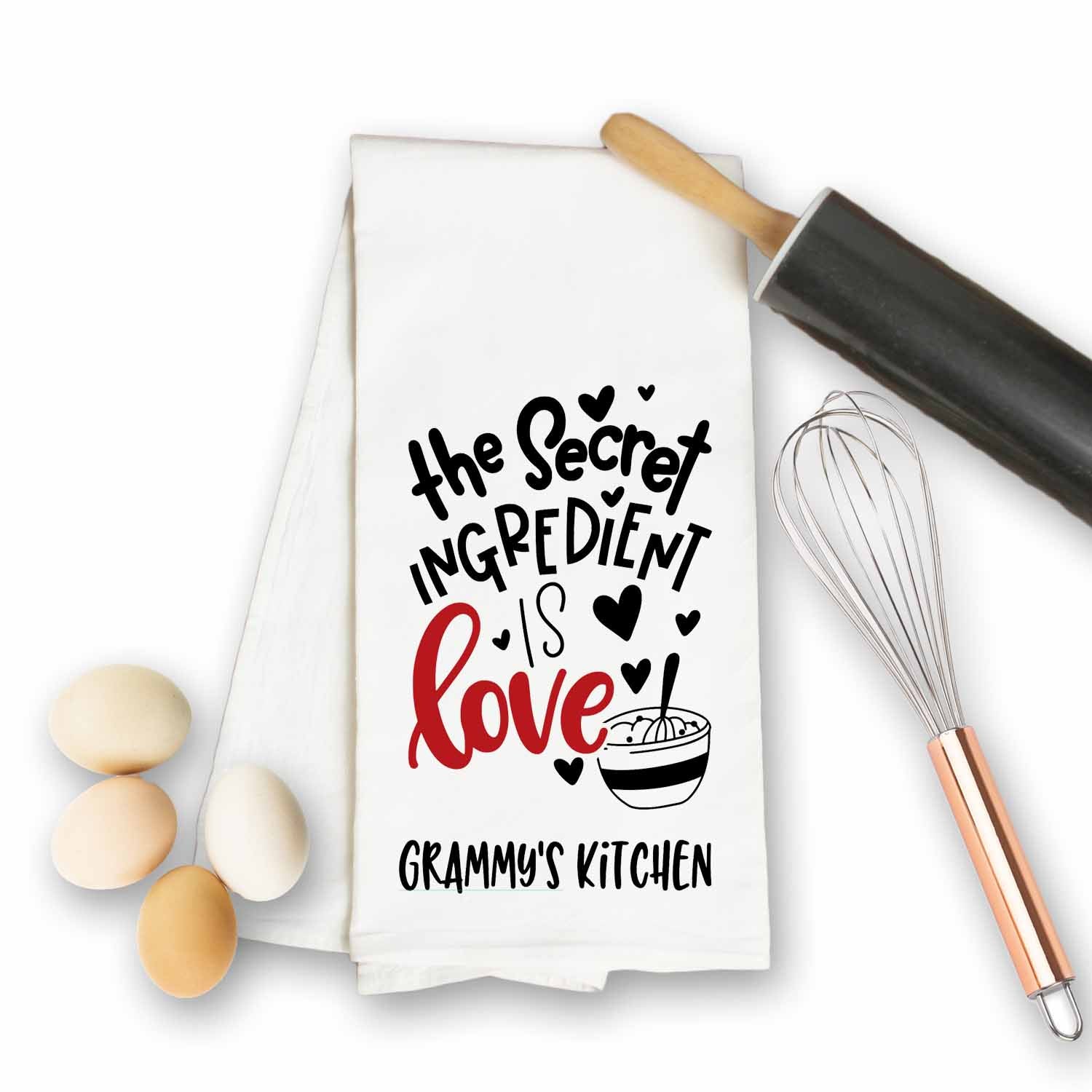 The Secret Ingredient is Love Personalized Kitchen Towel